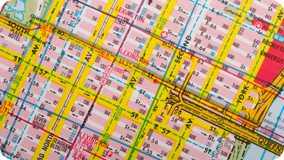 paper map of a city