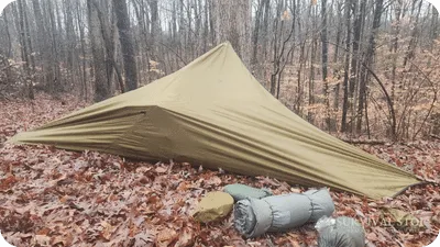 Tarp Shelter in the Woods