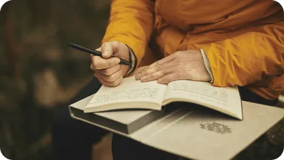 Man journaling