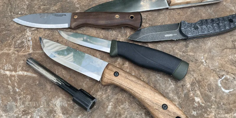 The author's Fixed blade knives