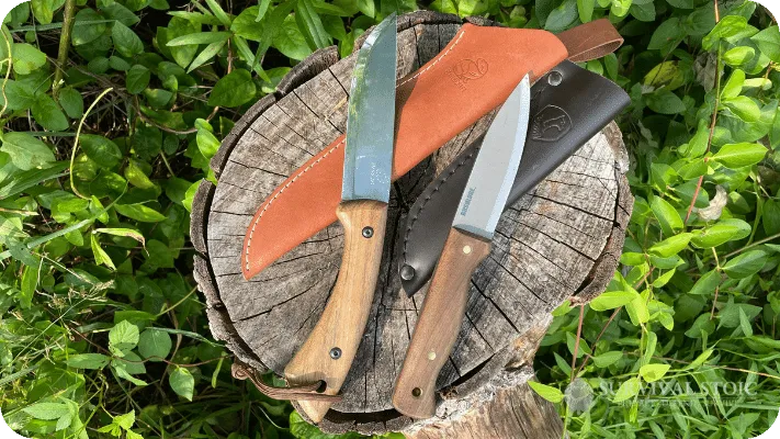 The author's collection of the best bushcraft knives
