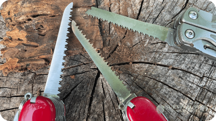 Three wood saws in Jason's multitools