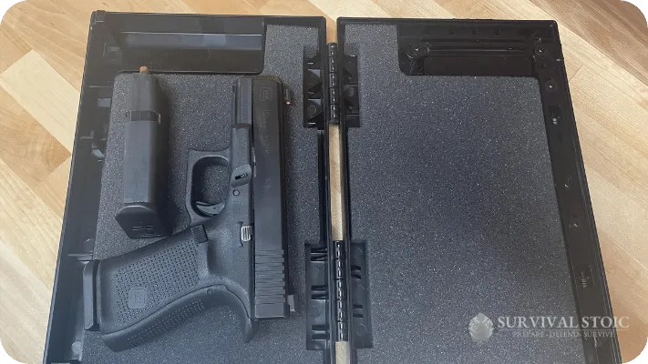 The author's stop box open with a Glock 19