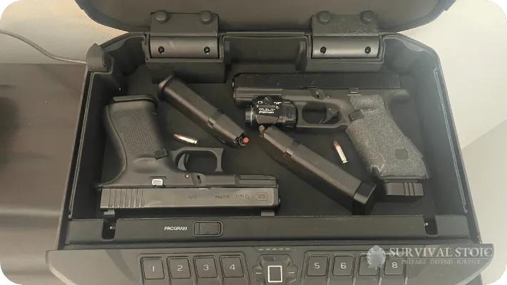 Jason's Glock 17 and Glock 19 in a Home Defense Safe
