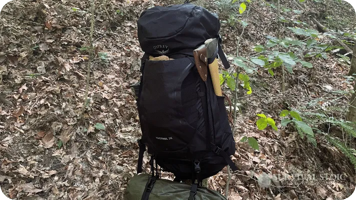 The Author's Osprey Kestrel 38, the best bushcraft backpack