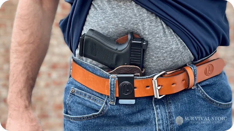 The author wearing the fair chase holster with a Glock 19
