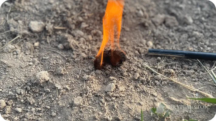 Blackbeard Fire starter burning