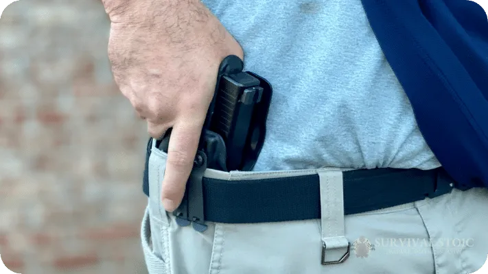 The Author with a Concealed Carry Holster gripping the handgun