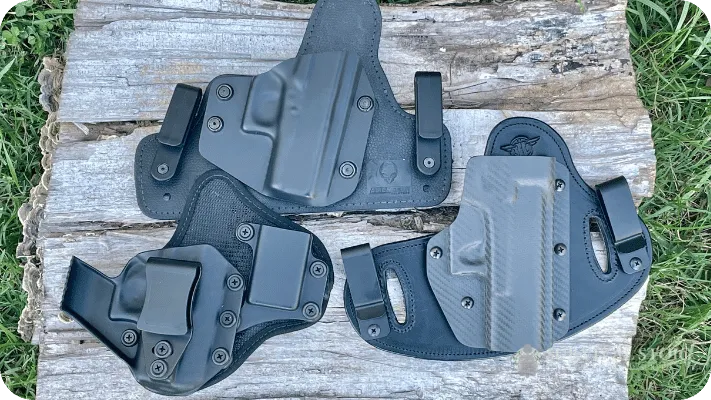 Three of the Author's Hybrid Holsters