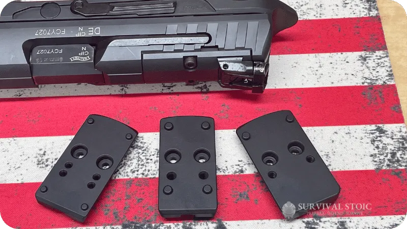 The Walther Q5 and the included red dot sight plates