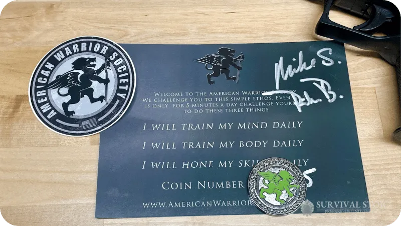 Jason's membership into the American Warrior Society