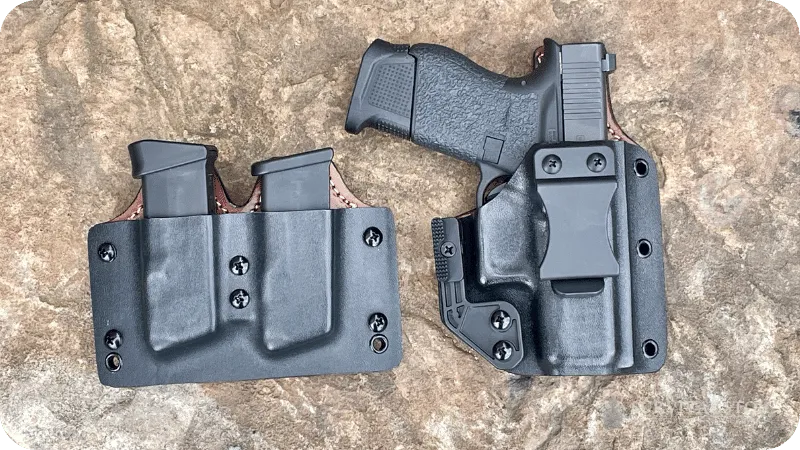 The Falco Hybrid Double Magazine Pouch with the matching holster