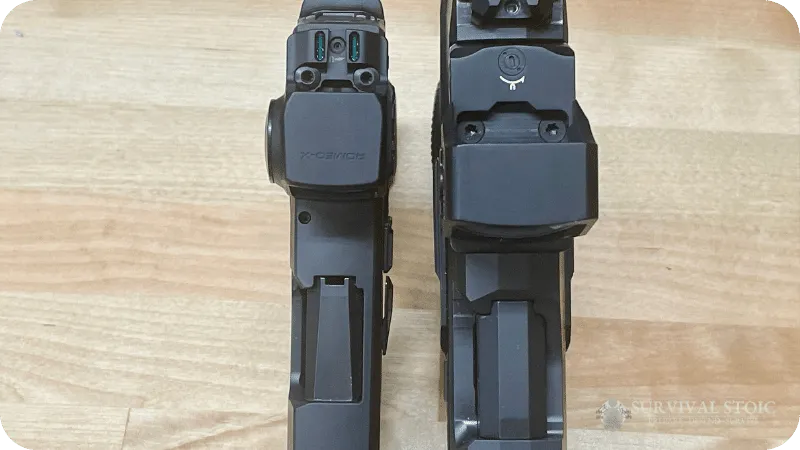 Full size handgun and a compact handgun