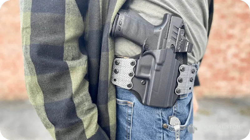 Jason wearing the Stealth Gear OWB holster with a Walther PDP