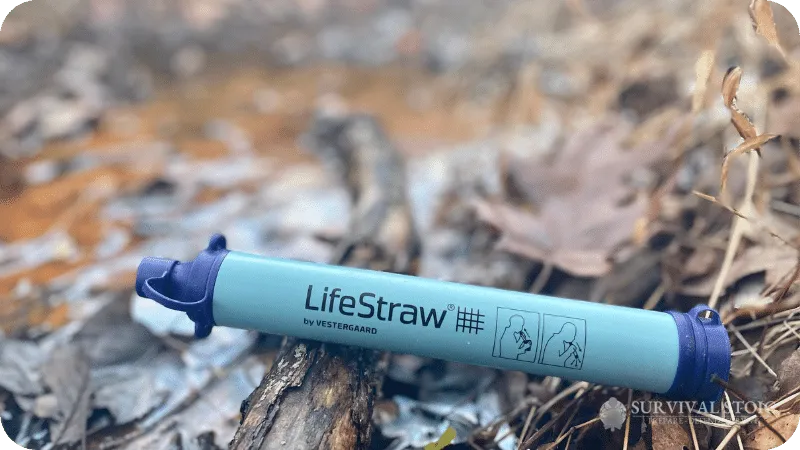 Kristin showing the Lifestraw Water Filter