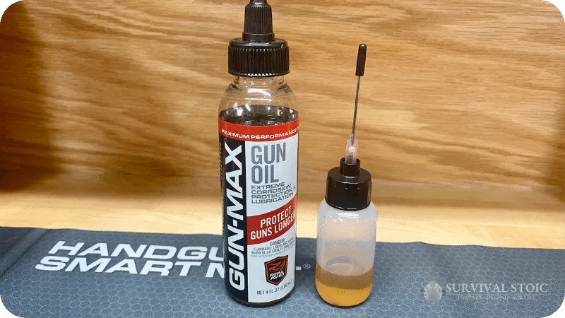 Jason showing his Real Avid gun oil with the pinpoint needle bottle