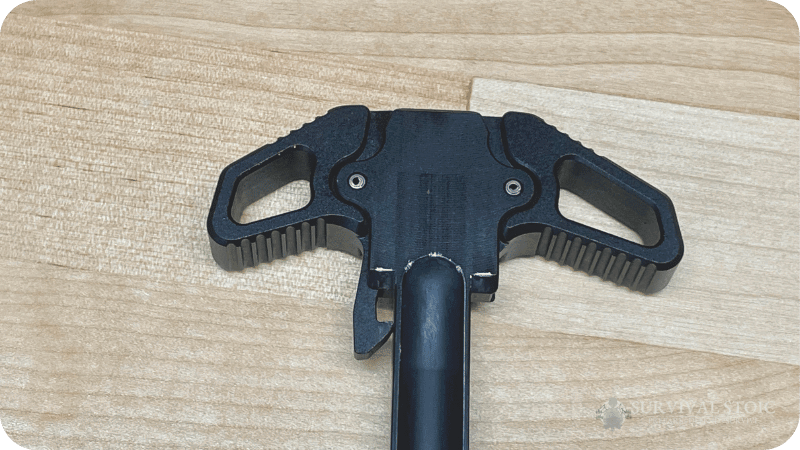 Jason showing the back of the Radian Raptor AR-15 Charging Handle